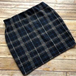 Zara Plaid Knit Mini Skirt